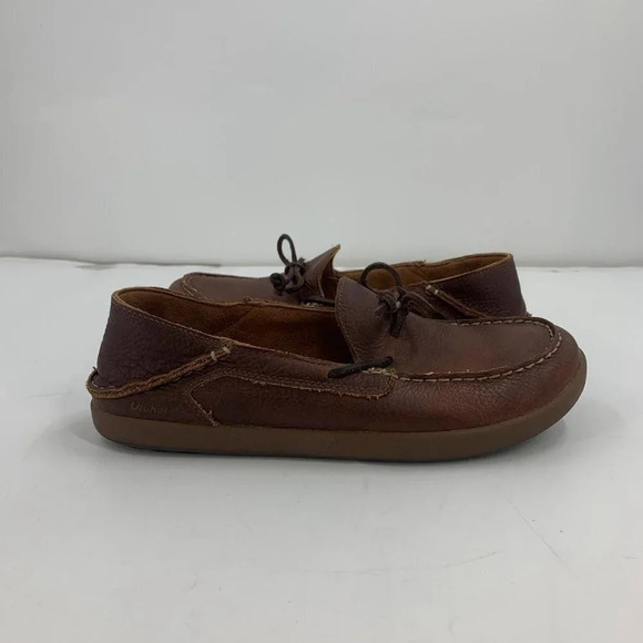 Olukai Men\'s Huli‎ Slip on Leather Moccasins Boat Shoe Loafers Size 9.5 main image 8